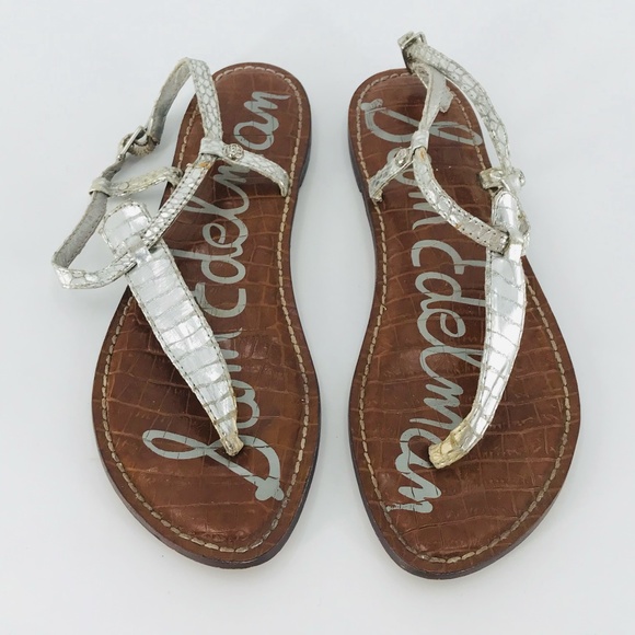 Sam Edelman Gigi Sandal Metallic Silver Size 7.5 - Picture 1 of 4